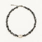 Collar Lunae Noir de hematita y perla natural