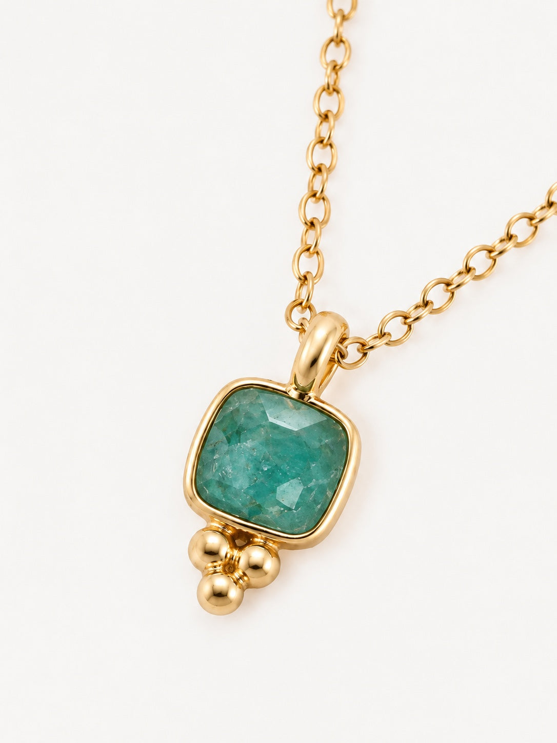 Collar Talaier Gold con amazonita, detalle
