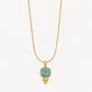 Collar Talaier Gold con amazonita y cadena Hilo