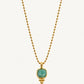 Collar Talaier Gold con amazonita y cadena Bubble
