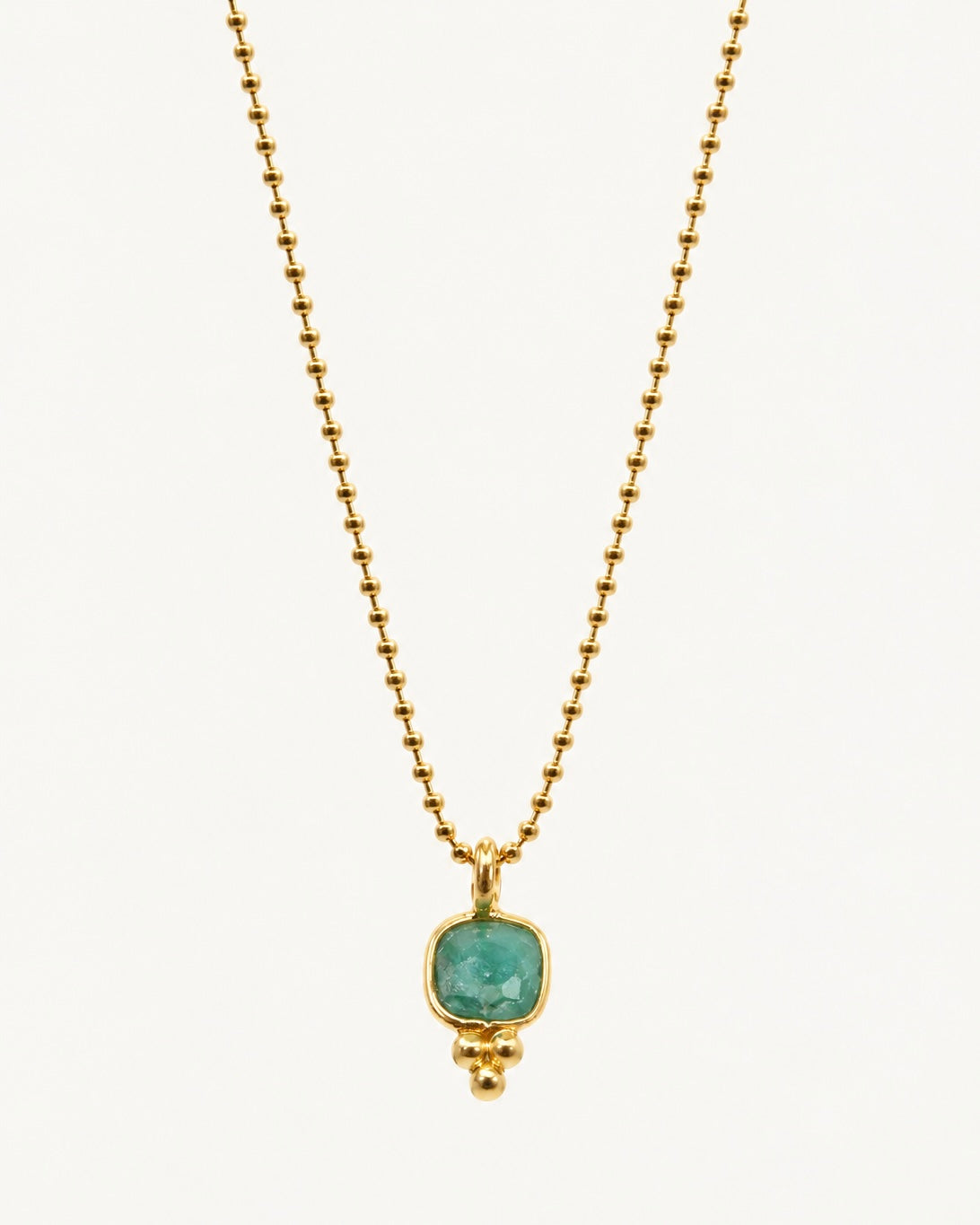 Collar Talaier Gold con amazonita y cadena Bubble