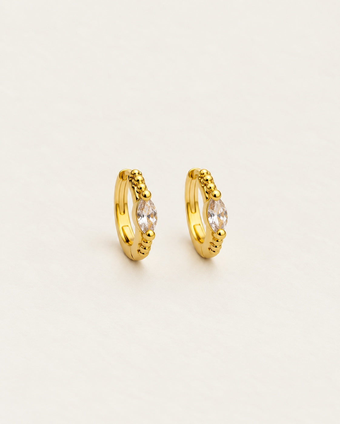 Pendientes Marquise Gold de frente