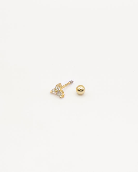 Mini Pendiente Tri Blanco Gold