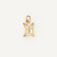 Charm Circonita Talla Rectangular Blanco Gold