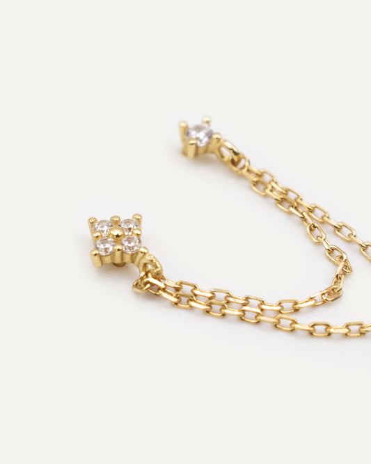 Mini Pendiente Cadena Crystal Gold
