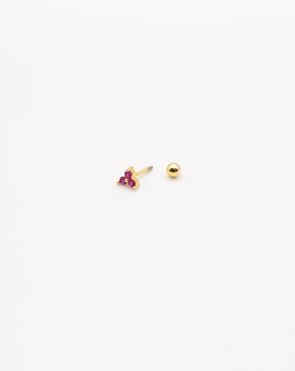 Mini Pendiente Tri Fucsia Gold