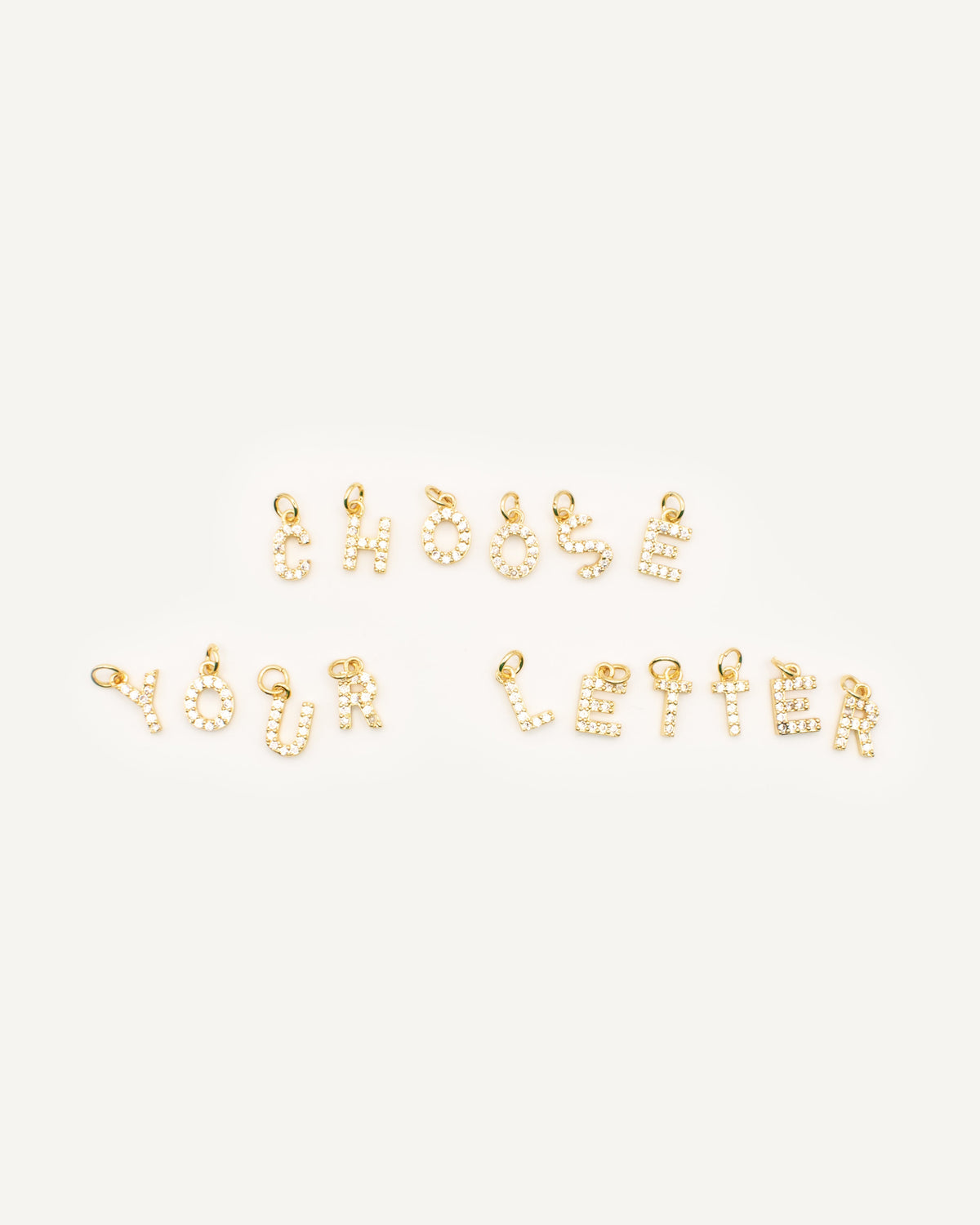 Charm Letra circonitas Gold