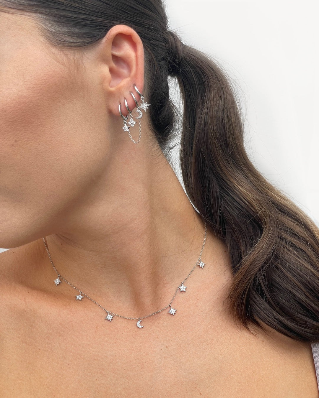 Aritos Cadena Moonstar Silver
